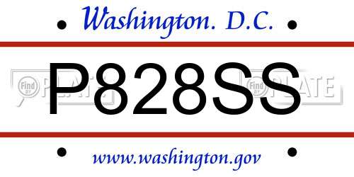 P828SS District Of Columbia License Plate