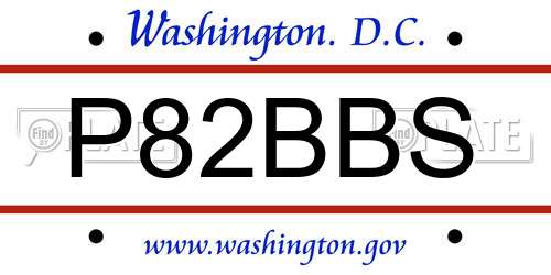 P82BBS District Of Columbia License Plate