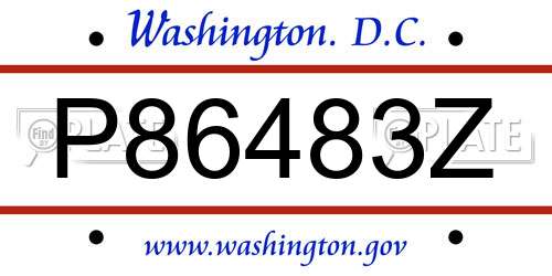 P86483Z District Of Columbia License Plate