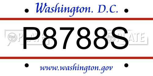 P8788S District Of Columbia License Plate