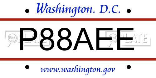 P88AEE District Of Columbia License Plate