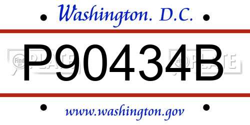 P90434B District Of Columbia License Plate