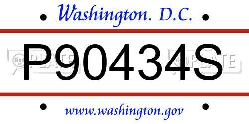 P90434S District Of Columbia License Plate