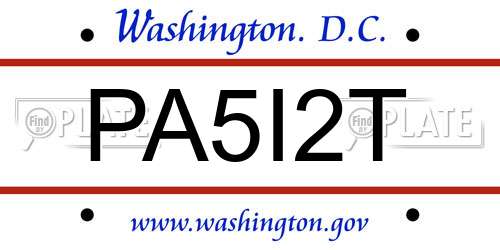 PA5I2T District Of Columbia License Plate