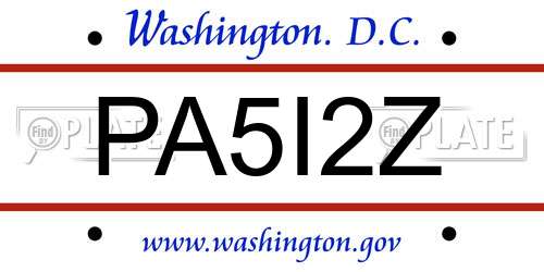 PA5I2Z District Of Columbia License Plate