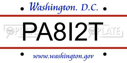 PA8I2T District Of Columbia License Plate