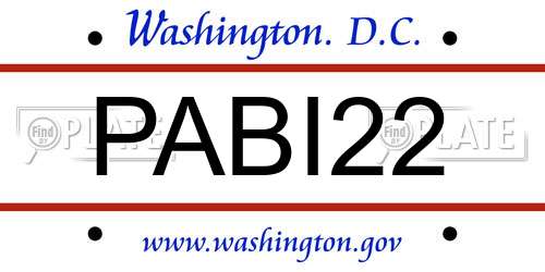 PABI22 District Of Columbia License Plate