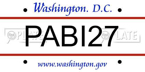 PABI27 District Of Columbia License Plate