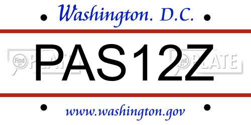 PAS12Z District Of Columbia License Plate