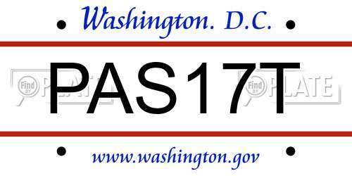 PAS17T District Of Columbia License Plate