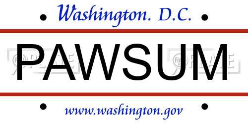 PAWSUM District Of Columbia License Plate