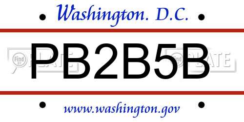 PB2B5B District Of Columbia License Plate