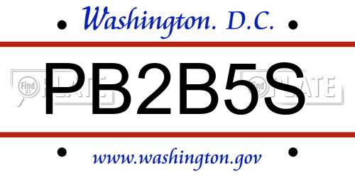 PB2B5S District Of Columbia License Plate