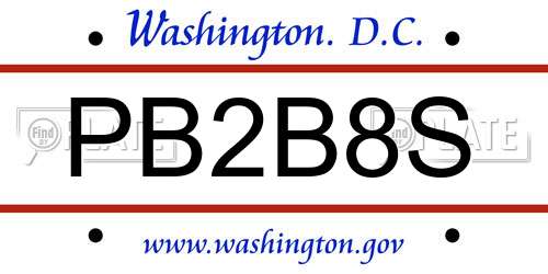 PB2B8S District Of Columbia License Plate