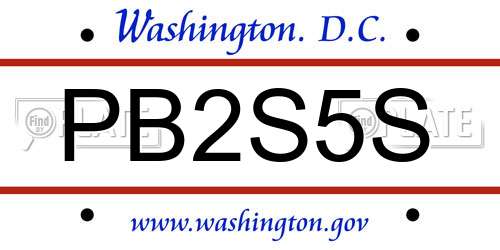 PB2S5S District Of Columbia License Plate