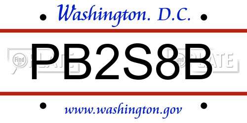 PB2S8B District Of Columbia License Plate