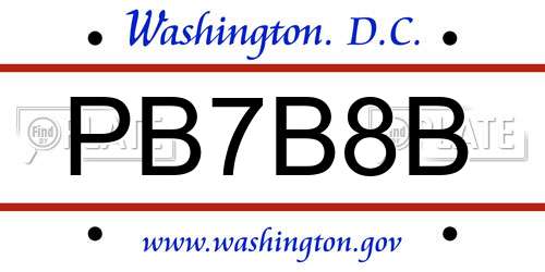 PB7B8B District Of Columbia License Plate