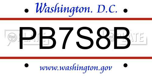 PB7S8B District Of Columbia License Plate