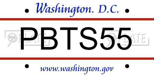 PBTS55 District Of Columbia License Plate