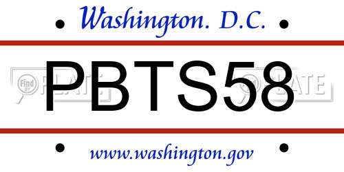 PBTS58 District Of Columbia License Plate