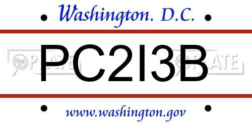 PC2I3B District Of Columbia License Plate