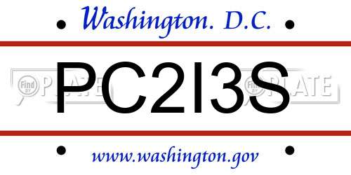 PC2I3S District Of Columbia License Plate
