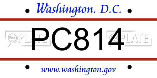 PC814 District Of Columbia License Plate