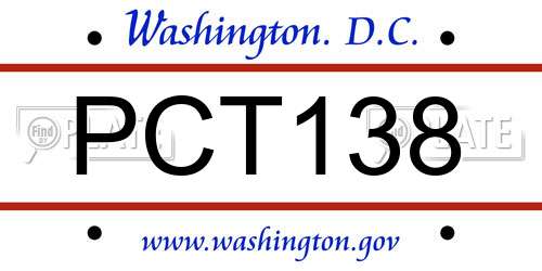 PCT138 District Of Columbia License Plate