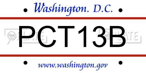 PCT13B District Of Columbia License Plate