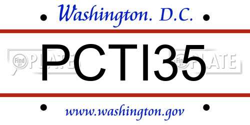 PCTI35 District Of Columbia License Plate