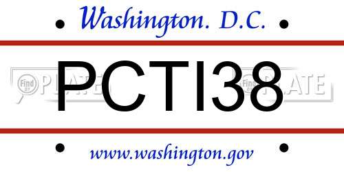 PCTI38 District Of Columbia License Plate