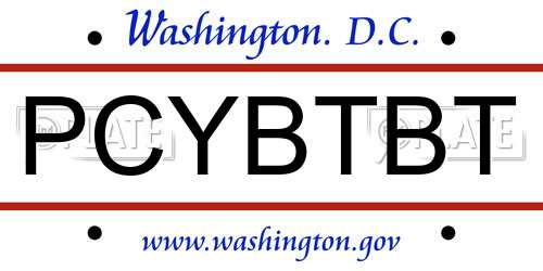 PCYBTBT District Of Columbia License Plate