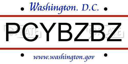PCYBZBZ District Of Columbia License Plate