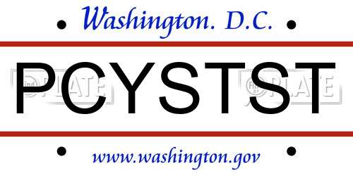 PCYSTST District Of Columbia License Plate