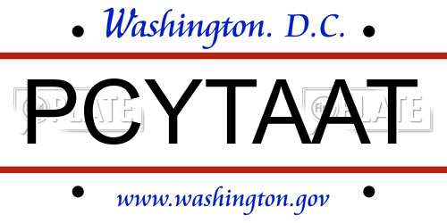 PCYTAAT District Of Columbia License Plate