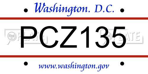 PCZ135 District Of Columbia License Plate