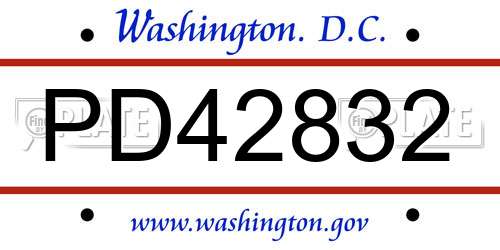 PD42832 District Of Columbia License Plate
