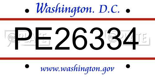 PE26334 District Of Columbia License Plate