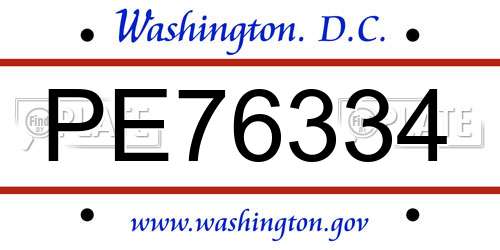 PE76334 District Of Columbia License Plate