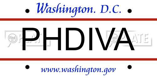 PHDIVA District Of Columbia License Plate