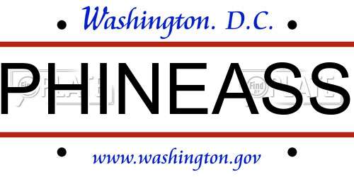 PHINEASS District Of Columbia License Plate