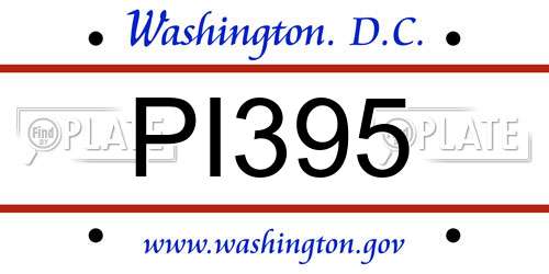 PI395 District Of Columbia License Plate