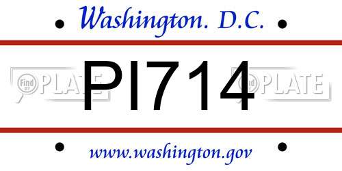 PI714 District Of Columbia License Plate