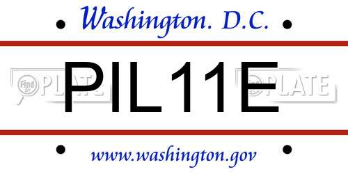 PIL11E District Of Columbia License Plate