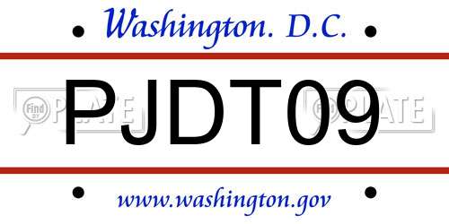 PJDT09 District Of Columbia License Plate