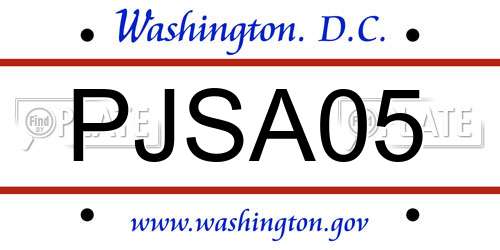 PJSA05 District Of Columbia License Plate