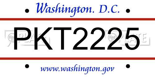 PKT2225 District Of Columbia License Plate