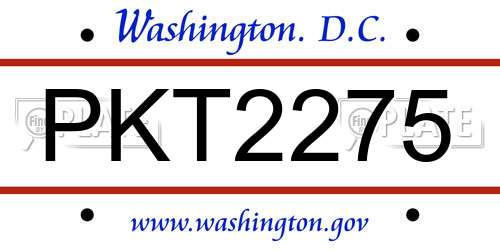 PKT2275 District Of Columbia License Plate