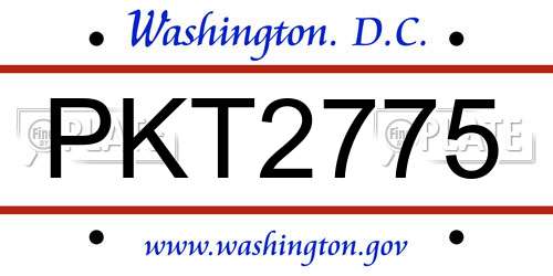 PKT2775 District Of Columbia License Plate