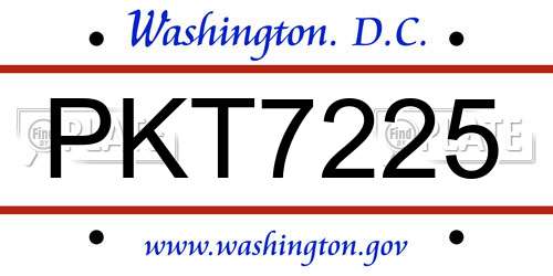 PKT7225 District Of Columbia License Plate